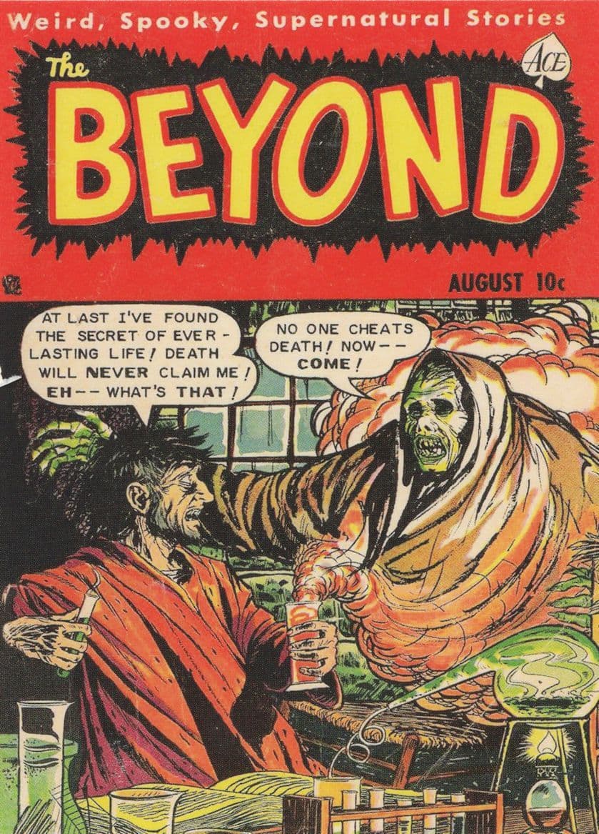 The Beyond Horror 1950s Comic Book Grim Reaper Everlasting Life Postcard