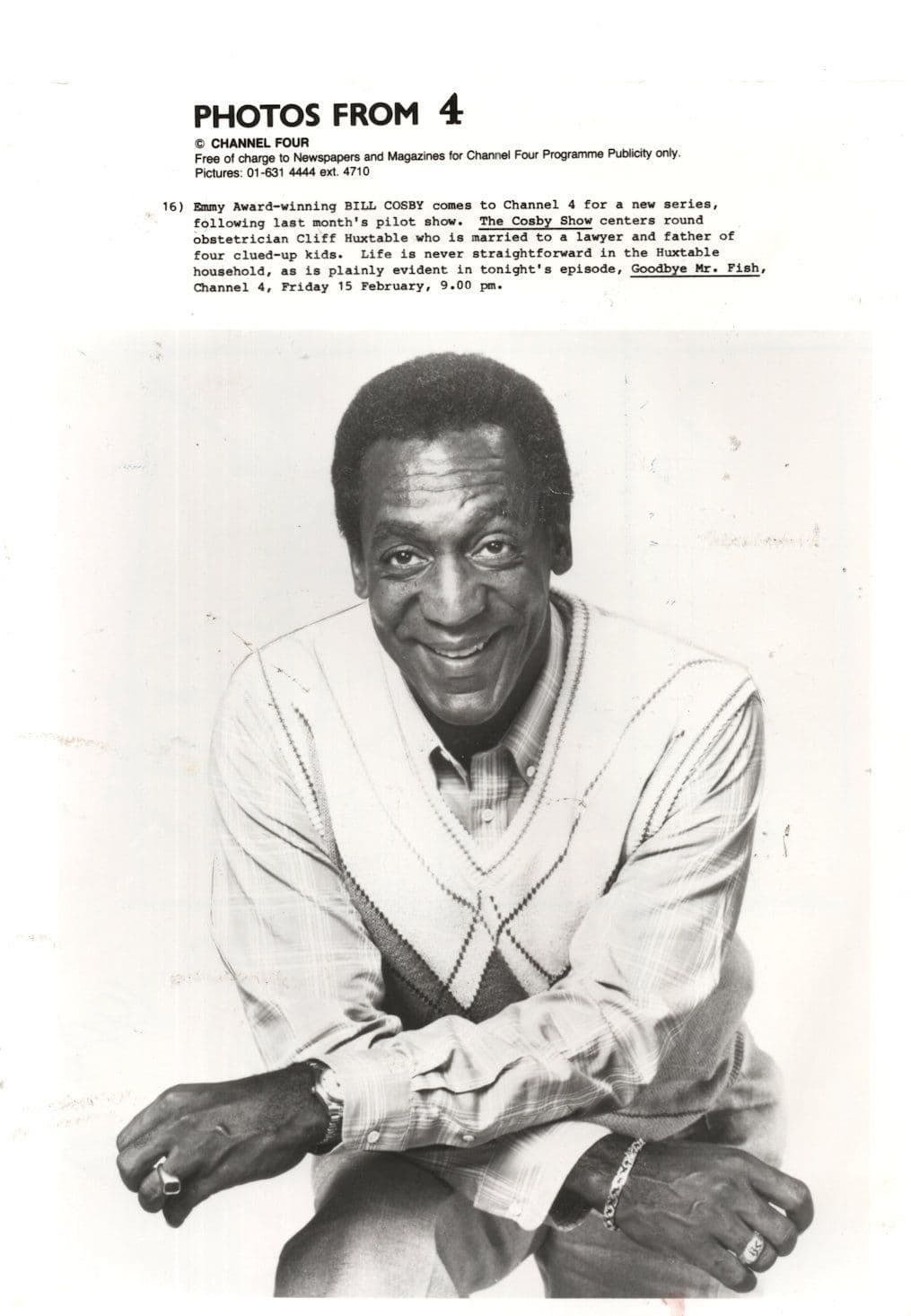 The Bill Cosby Show Channel 4 TV Launch Press Photo