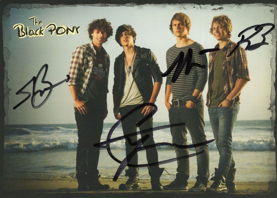 The Black Pony Indie Pop Rock Band FULLY Hand Signed Photo