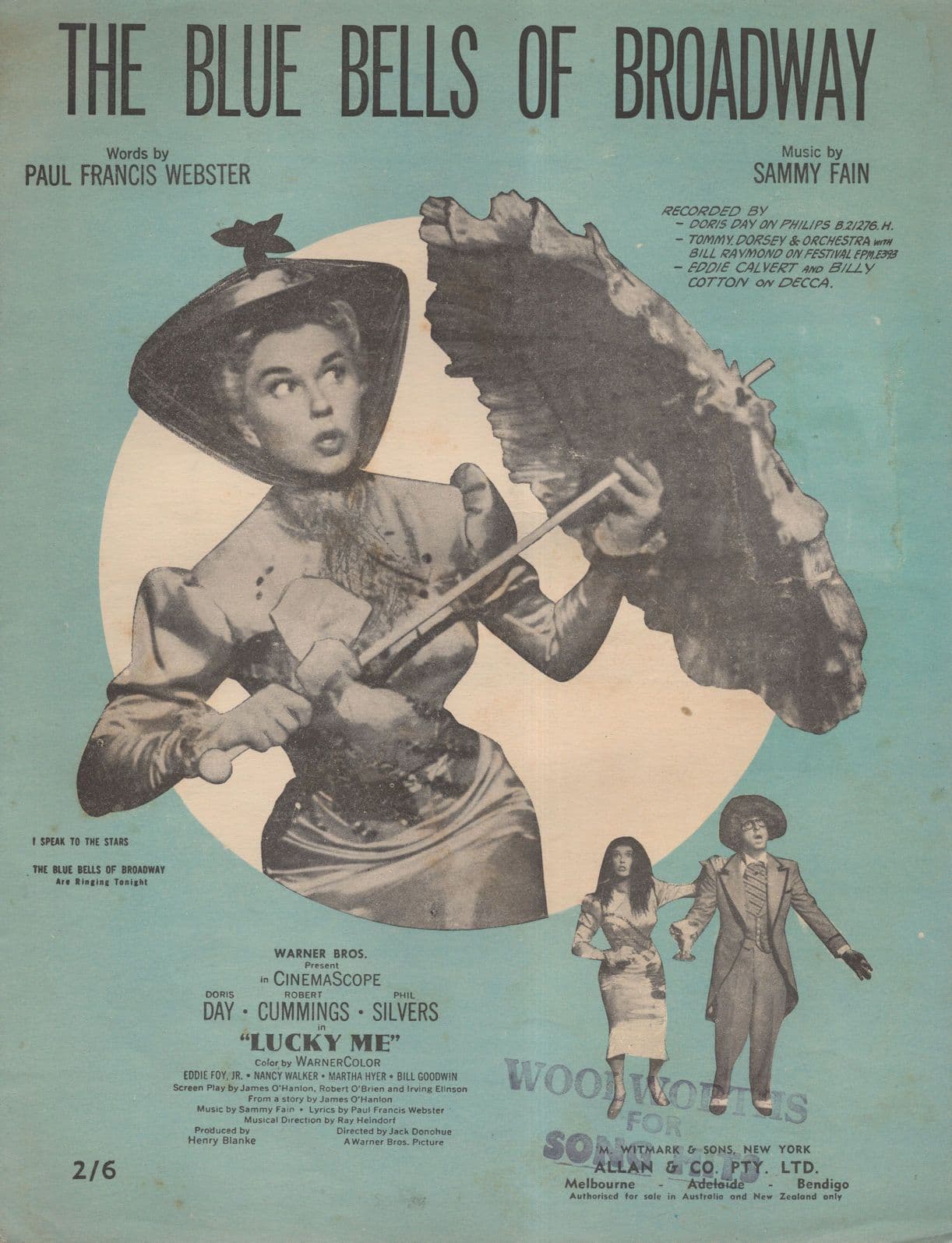 The Blue Bells Of Broadway Woolworths 1950s Doris Day Sheet Music
