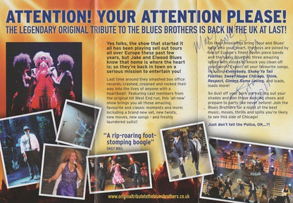 The Blues Brothers Musical DOUBLE Hand Signed Theatre Flyer