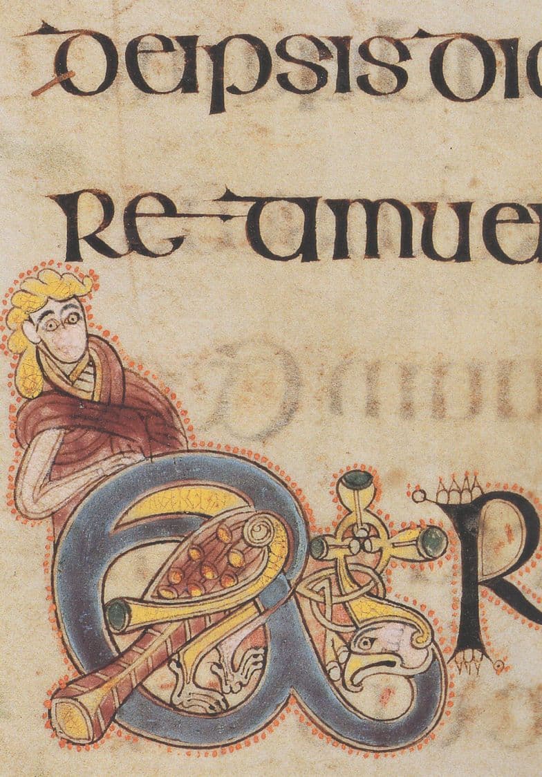 The Book Of Kells Matthew 22.1 Christ Above A Peacock Postcard