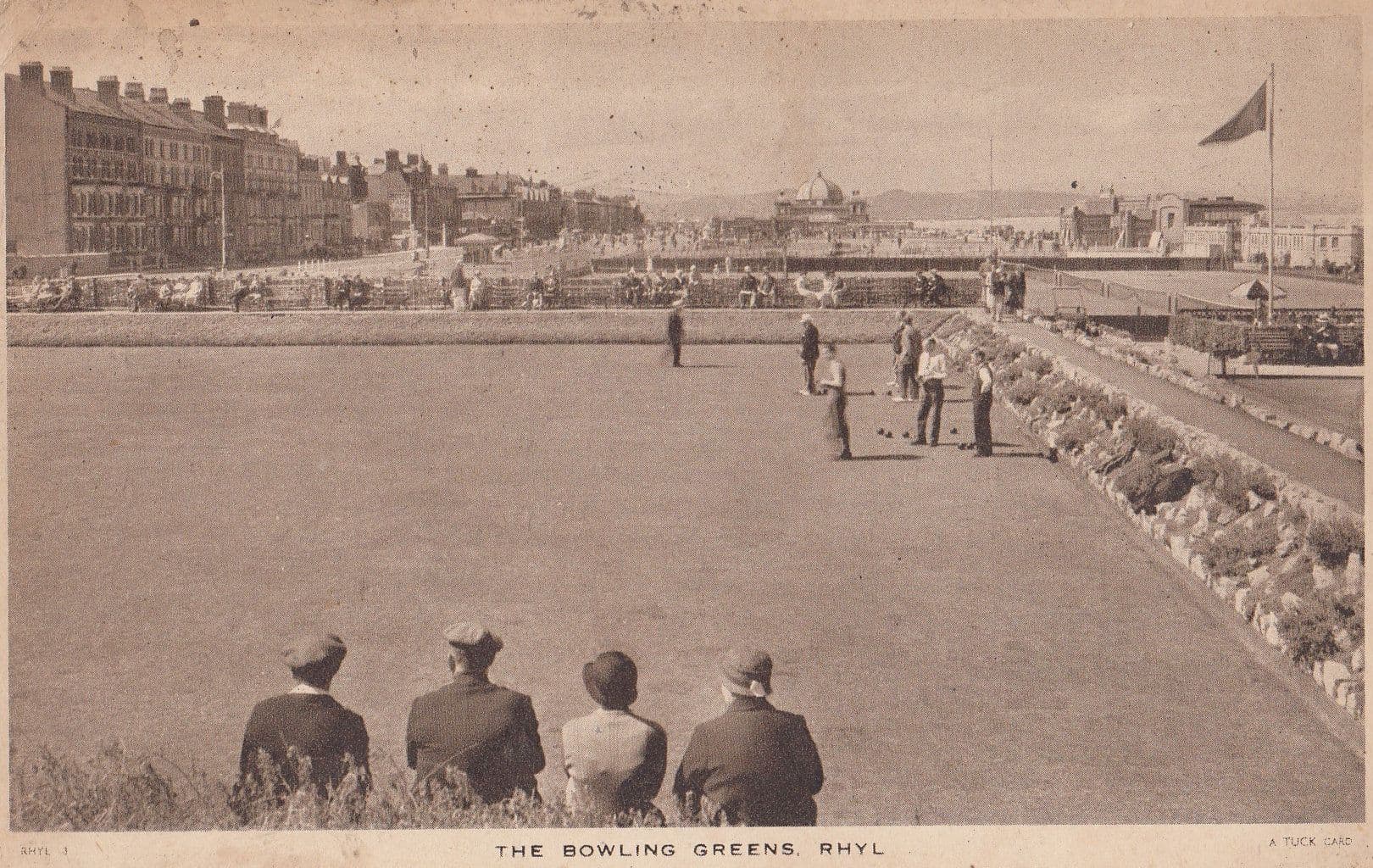 The Bowling Greens Rhyl Welsh Old Postcard