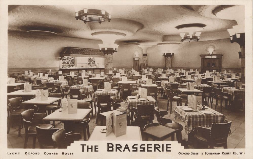 The Brasserie Lyons Oxford Street London Restaurant Rare Old Postcard