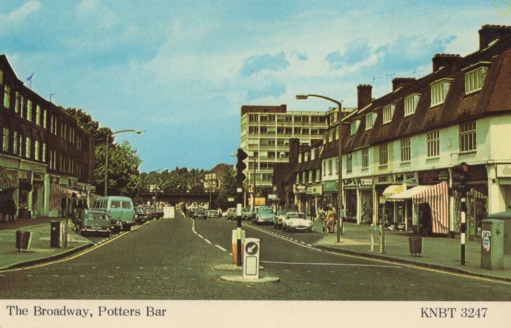 The Broadway Potters Bar Barnet Herts 1970s Shops Postcard