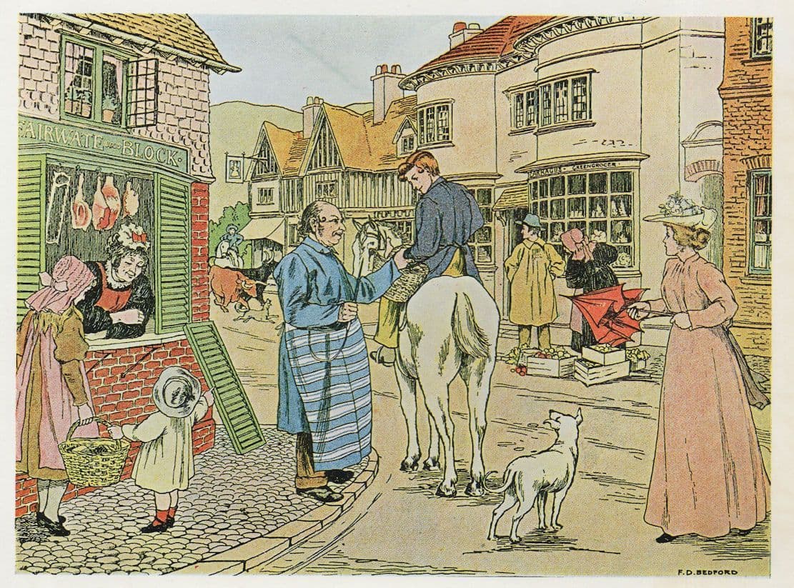 The Butcher from The Book of Shops Victorian London Postcard