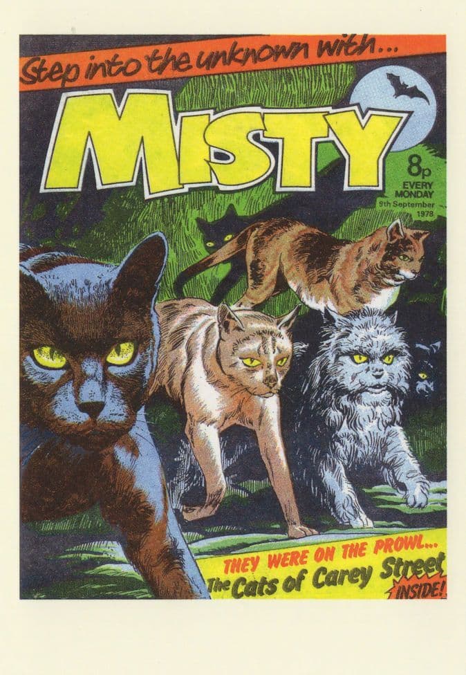 The Cats Of Carey Street Horror Misty Girls 1970s Comic Book Postcard