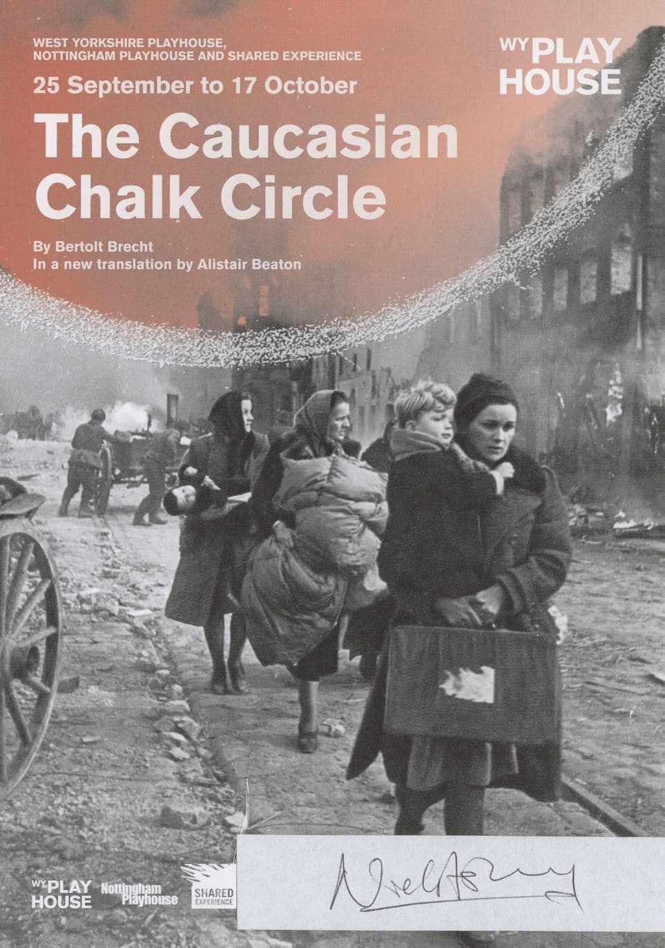 The Caucasian Chalk Circle Nicolas Asbury Sherlock Hand Signed Flyer