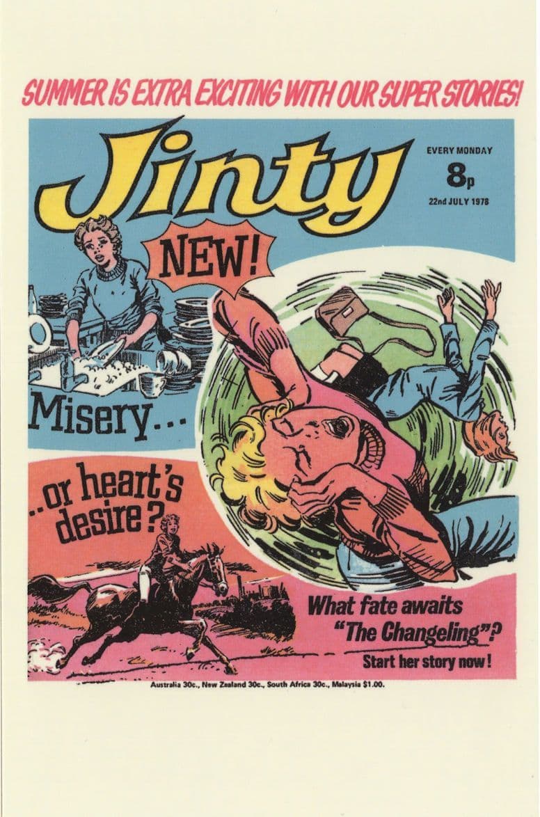 The Changeling Girls Horse Race Story Jinty Comic Book Postcard