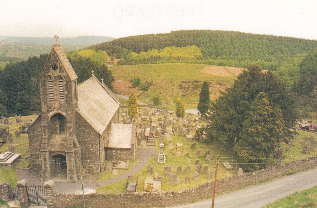 The Church Of St Saint Gwynno Llanwynno Welsh Postcard