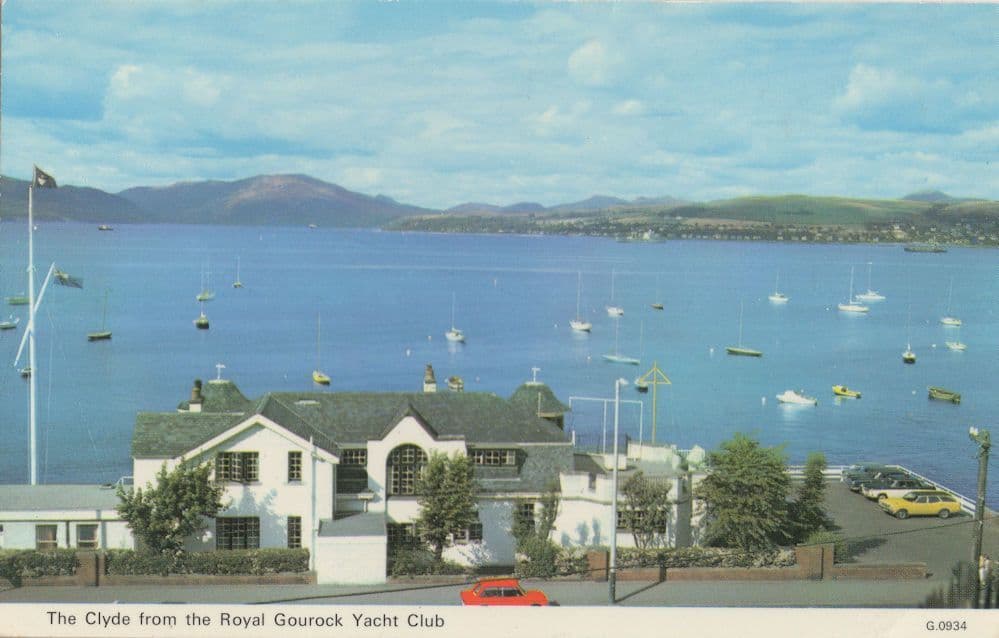 The Clyde From Royal Gourock Yacht Boat Club Scottish Postcard