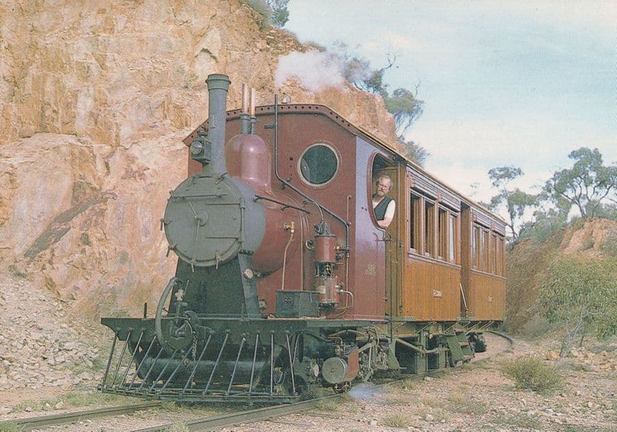 The Coffee Pot Train at Pichi Pichi Pass Australian Postcard
