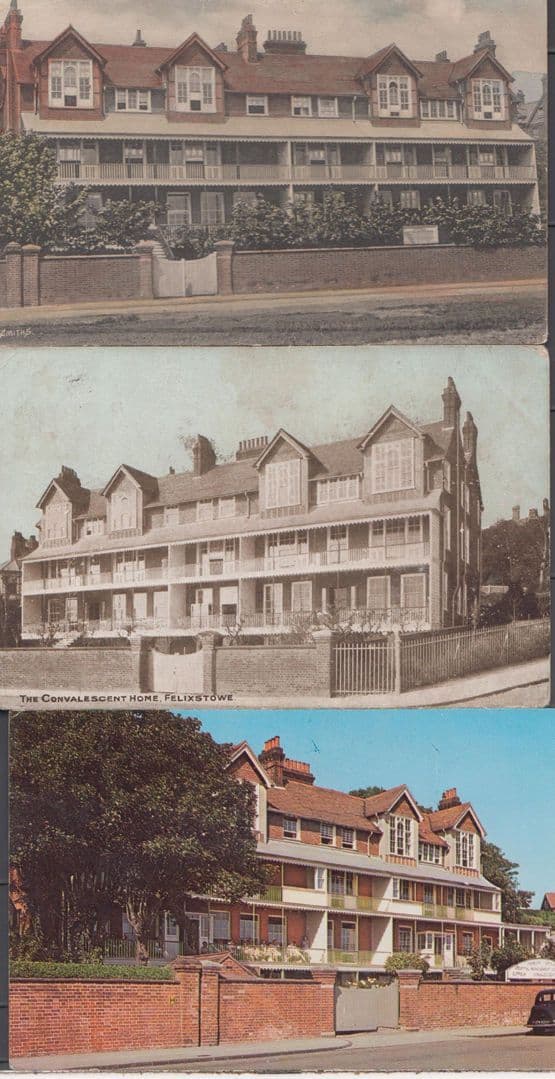 The Convalescent Home Felixstowe 3x Postcard