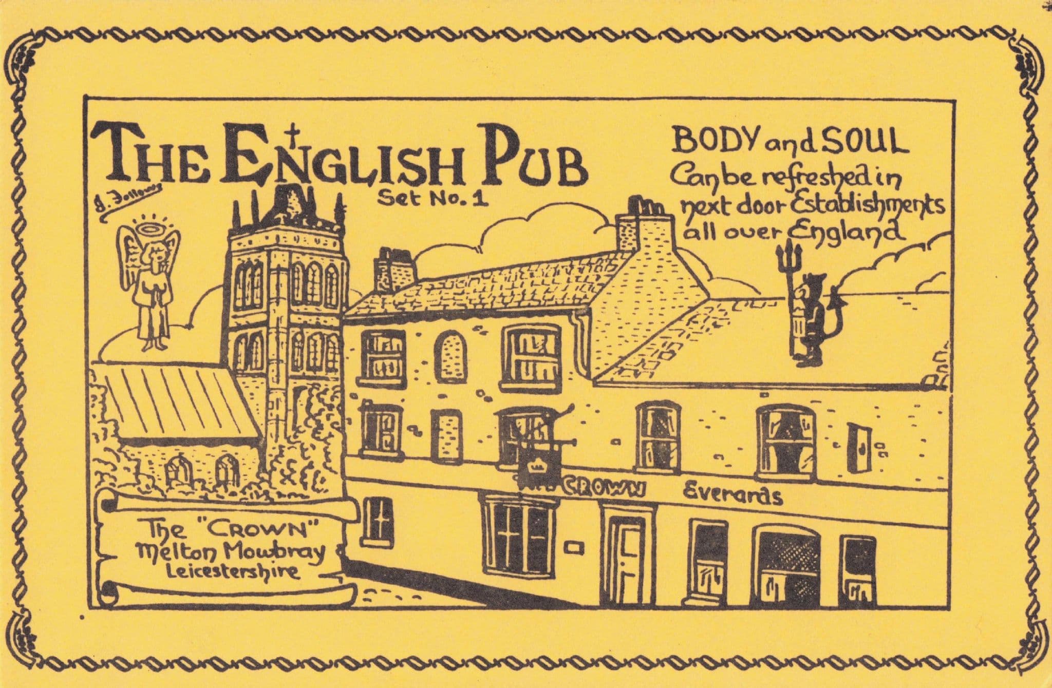 The Crown Melton Mowbray Leicester Pub Ltd Edn 100 Postcard