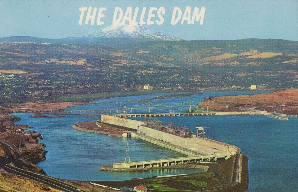 The Dalles Dam Washington USA Vintage Postcard