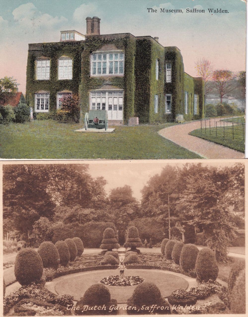 The Dutch Garden Museum Saffron Walden 2x Postcard s