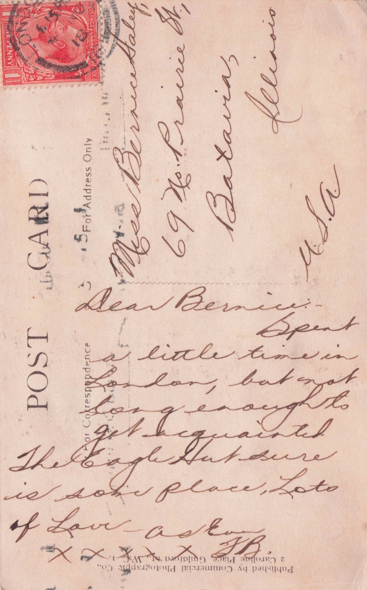 The Eagle Hut London Is Sure Some Place 1918 WW1 Soldiers Signed Postcard