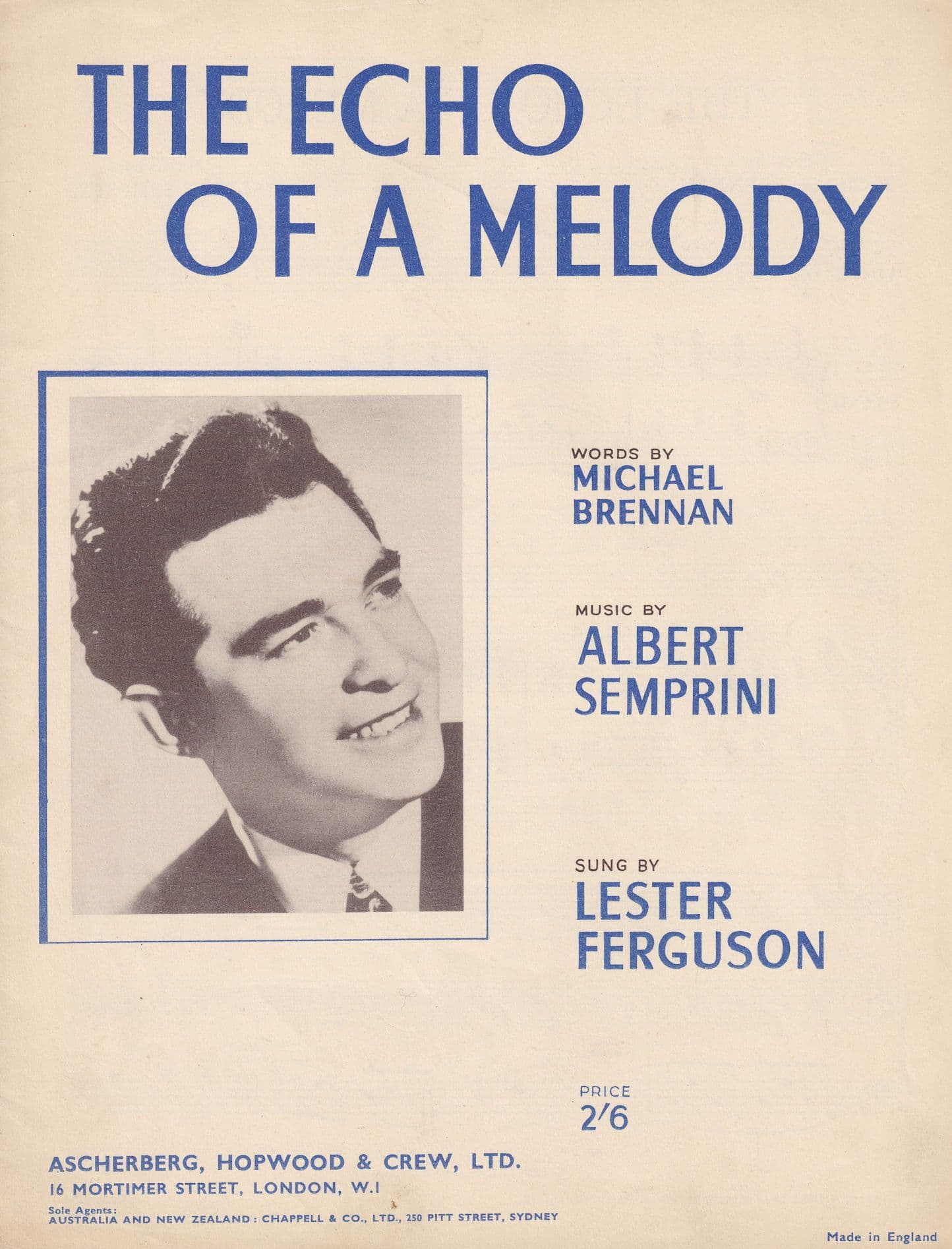 The Echo Of A Melody Lester Ferguson 1950s Sheet Music