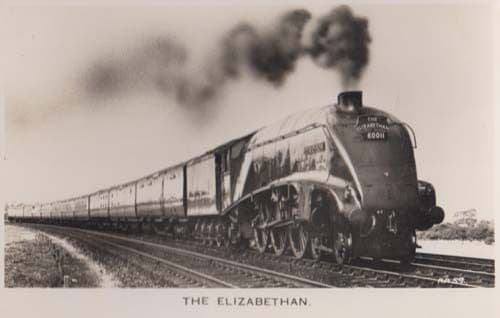 The Elizabethan Train At Retford Nottingham Antique Railway Real Photo Postcard