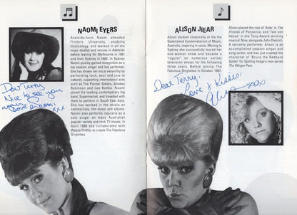 The Fabulous Singlettes Rock'n'Roll Beat Pop Hand Signed Theatre Programme