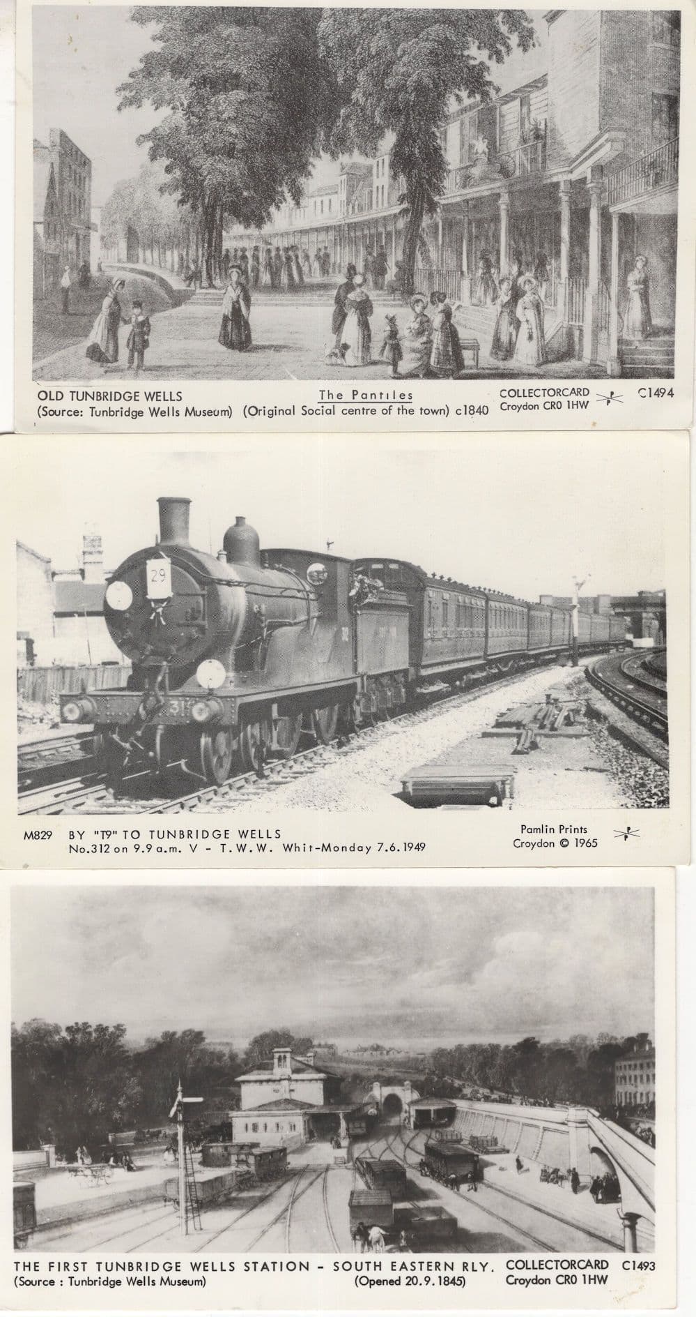 The First Tunbridge Wells Railway Station Kent 3x Postcard s