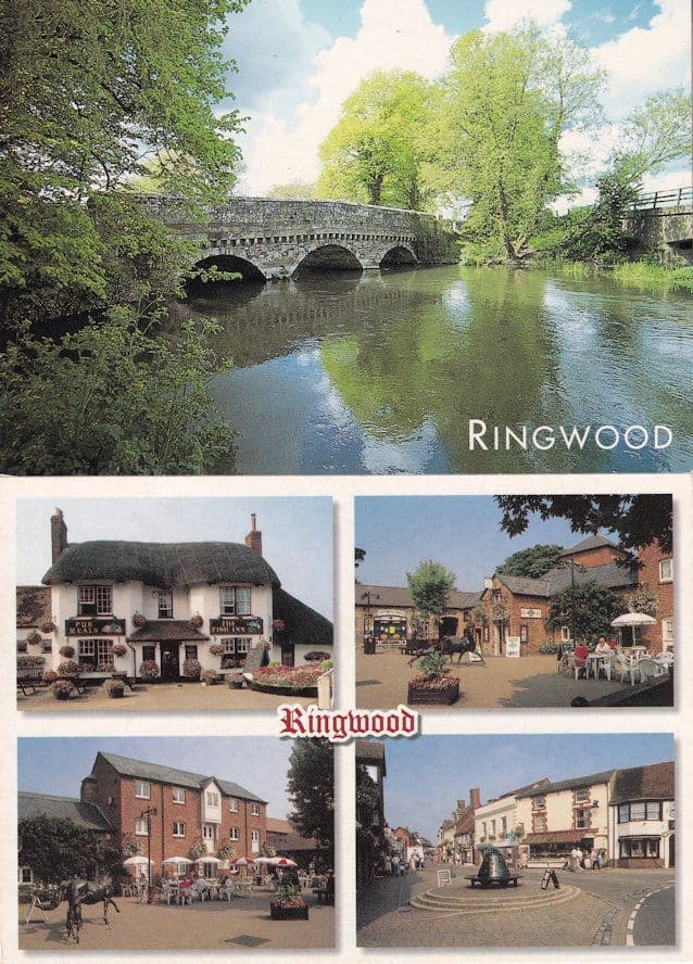 The Fish Inn Ringwood Hampshire Restaurants Bridge 2x Postcard s