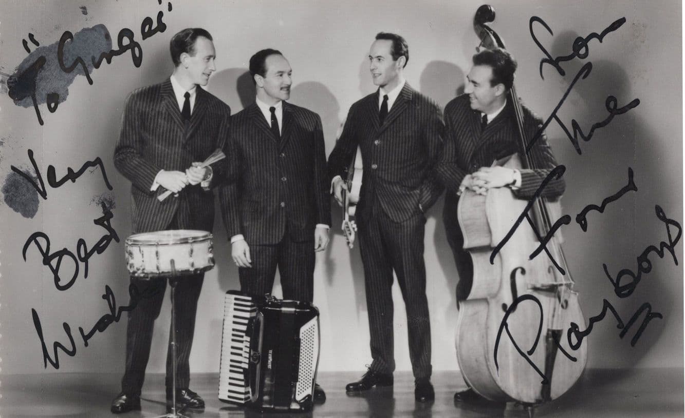 The Four Playboys Unidentified 1960s Pop Group Hand Signed Phto