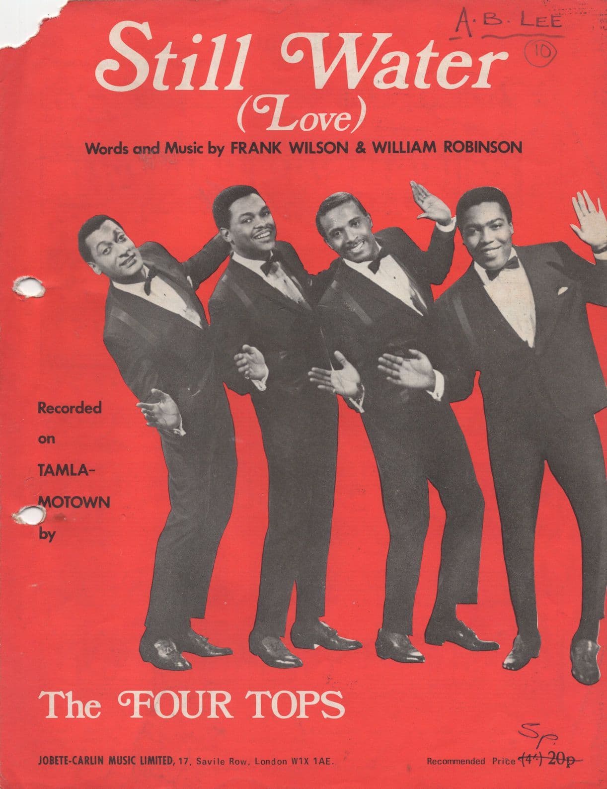 The Four Tops Still Water Motown Sheet Music Please Read