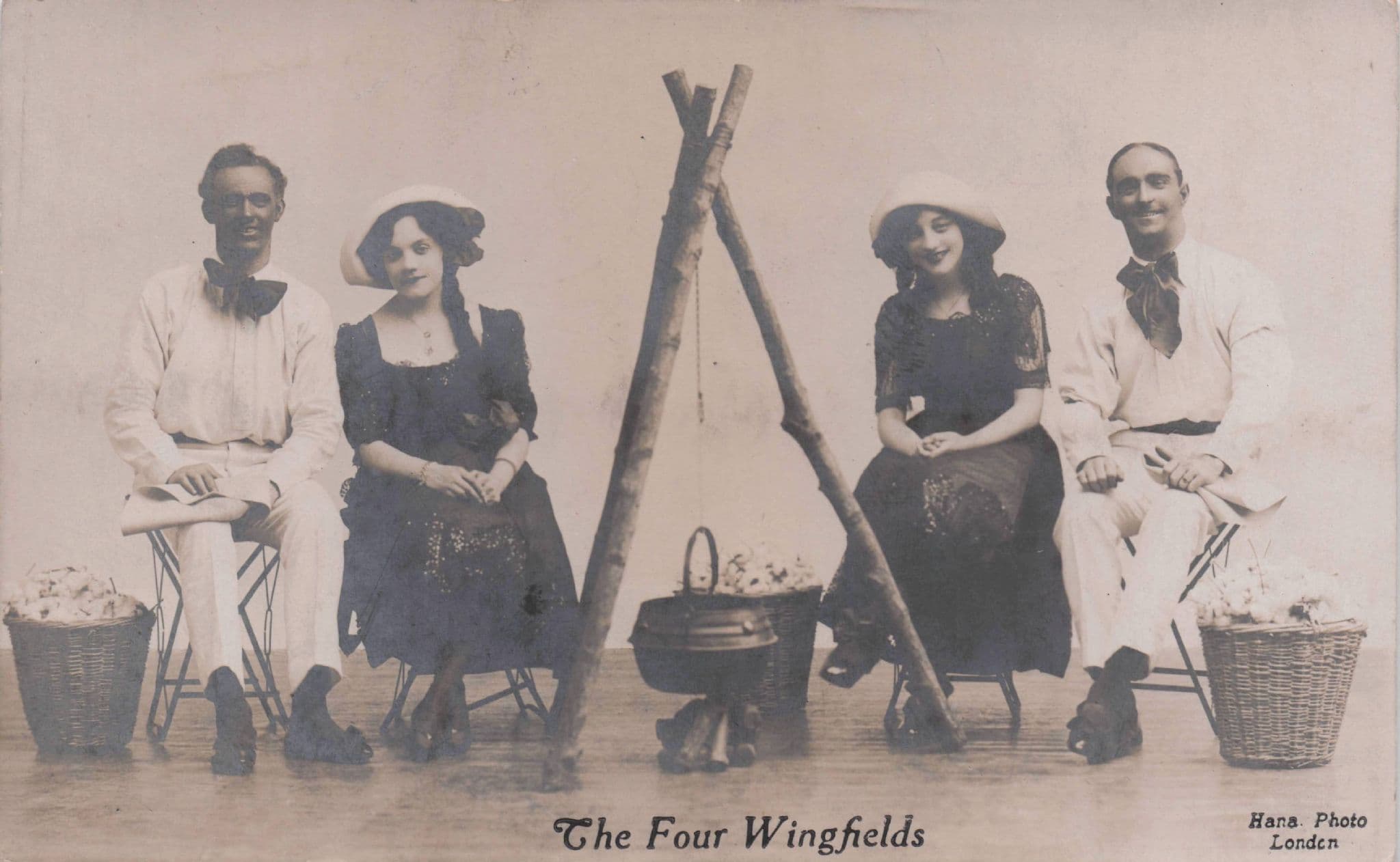 The Four Wingfields Romany Folk Gypsy Music Entertainers Old Postcard