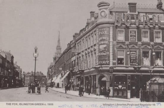 The Fox Islington Green Stout Beer Hanging Signs Real Photo Postcard