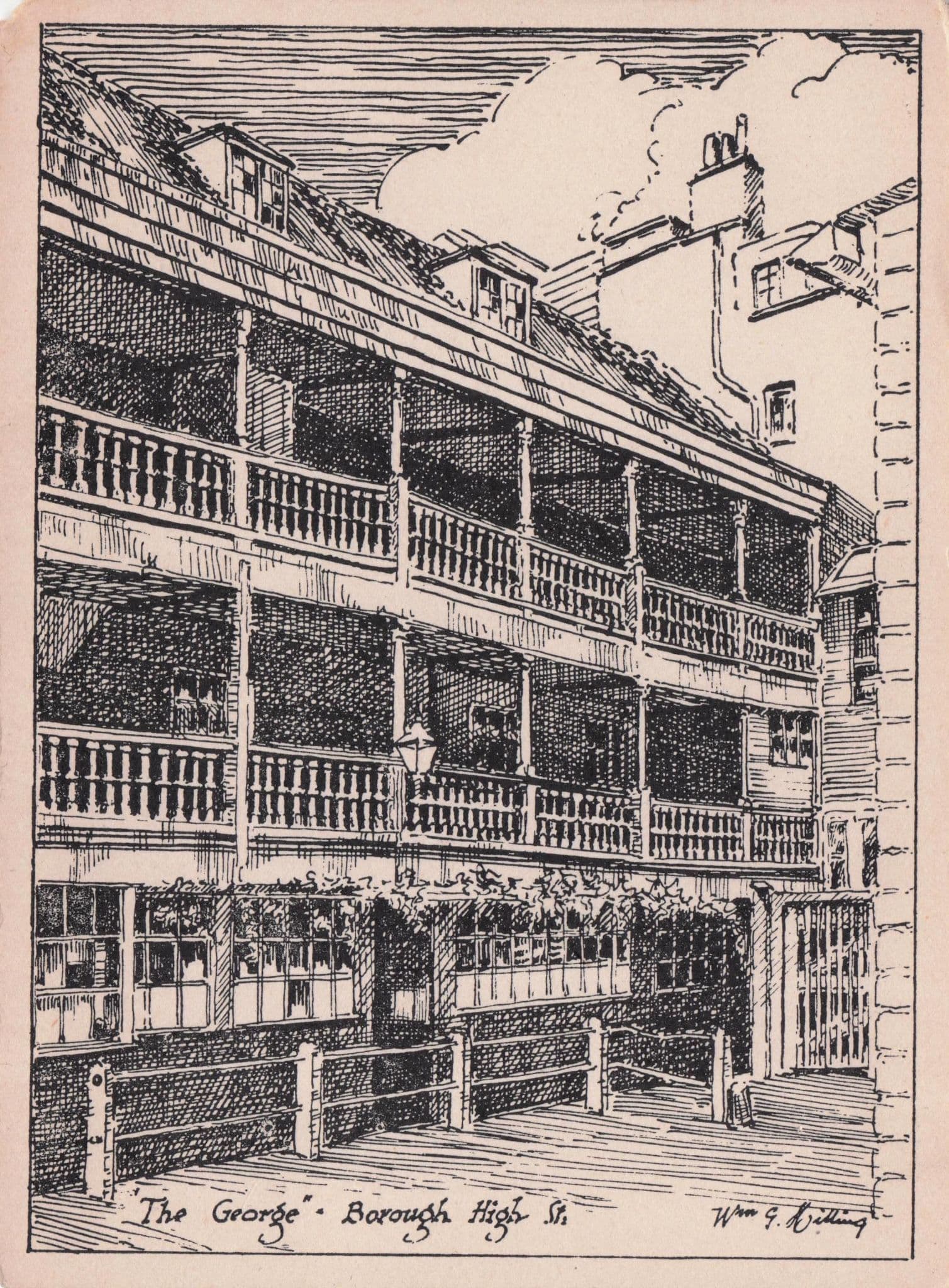The George Borough High Street London Coaching Inn Pub Postcard