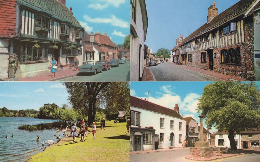 The George Hotel Alfriston Sussex 3x Rare 1970s Postcard s