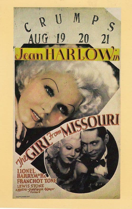 The Girl From Missouri Rare Cinema Poster Postcard
