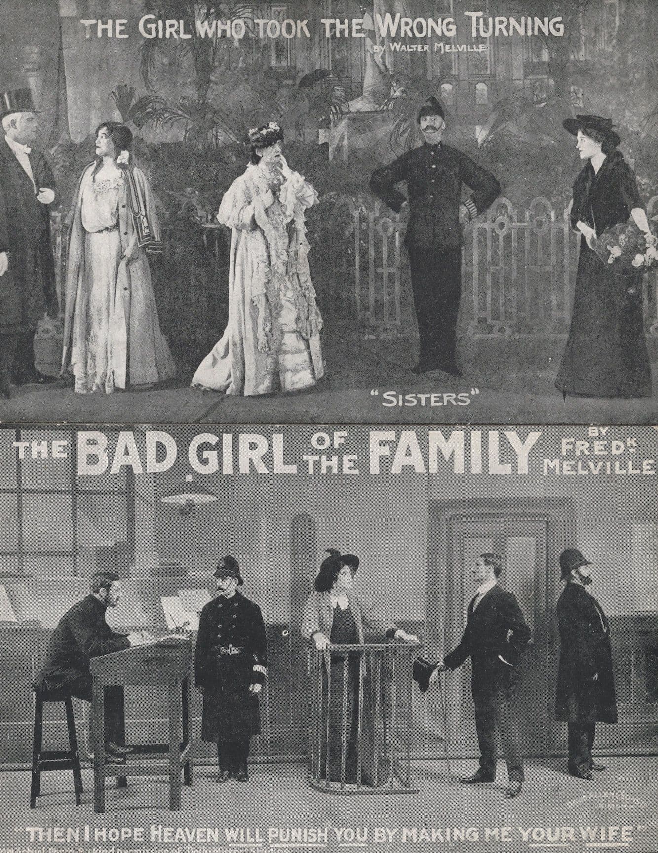 The Girl Who Took The Wrong Turn Policeman Fred Melville 2x Postcard s