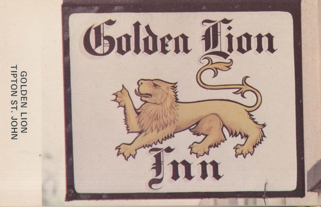 The Golden Lion Inn Pub Tipton St John Devon Postcard