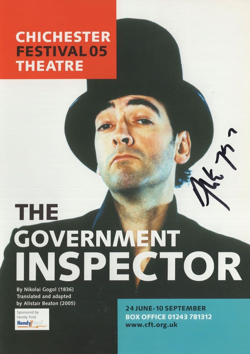 The Government Inspector Nikolai Gogol Hand Signed Theatre Flyer