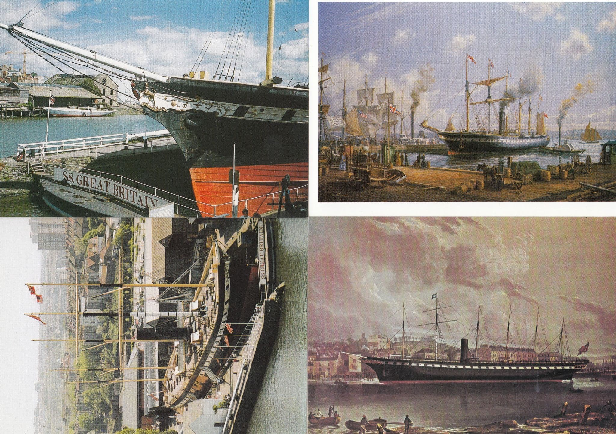 The Great Britain Restored At Bath Bristol Avon Painting 4x Ship Postcard s