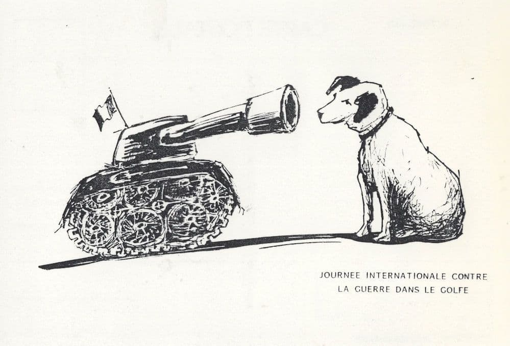 The Gulf War His Masters Voice HMV LP Advert With Tank Comic Postcard
