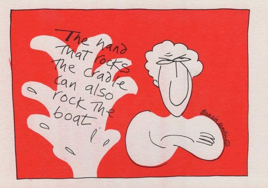 The Hand That Rocks The Cradle Comic Humour Postcard