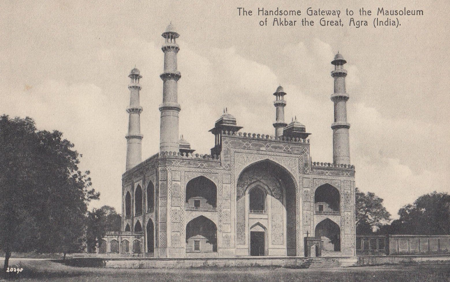 The Handsome Gateway to the Mausoleum of Akbar Great Agra Indian Postcard