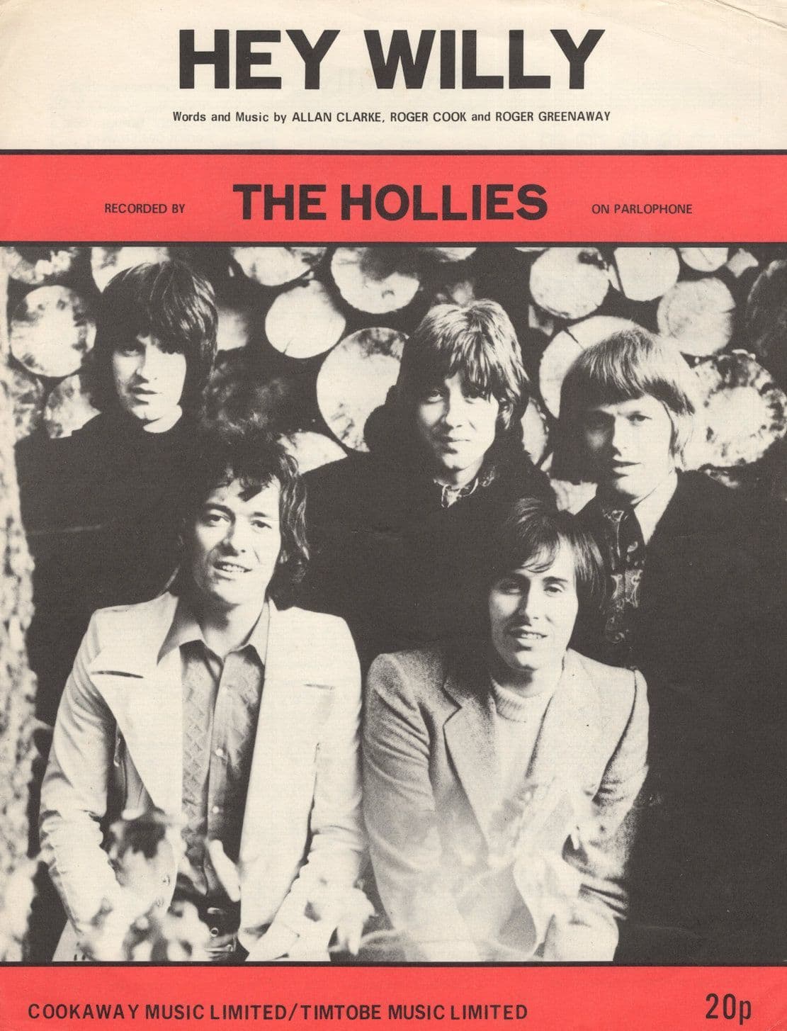 The Hollies Hey Willie Vintage 1st Edition UK Sheet Music