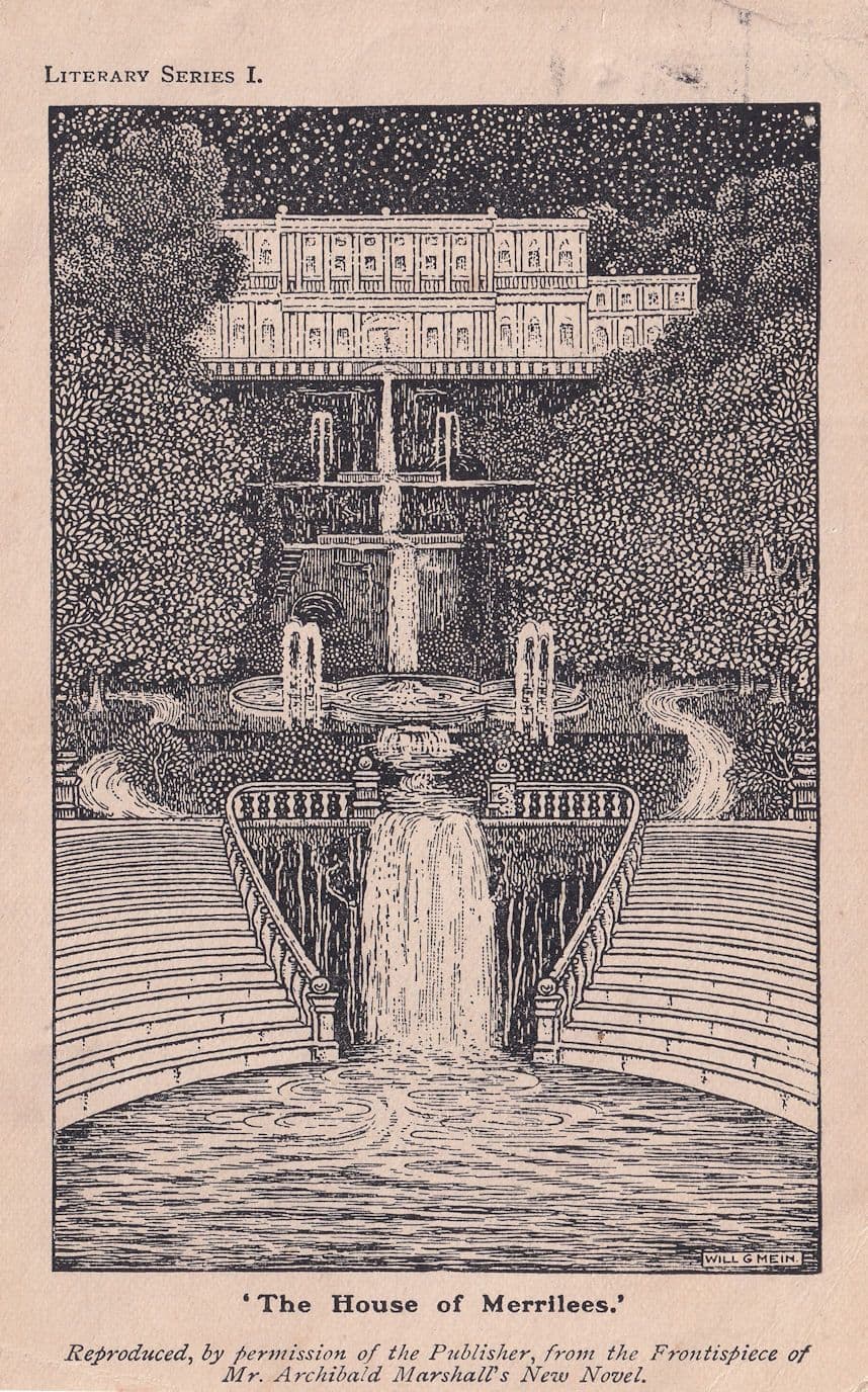 The House Of Merrilees Archibald Marshall Book Advertising Postcard