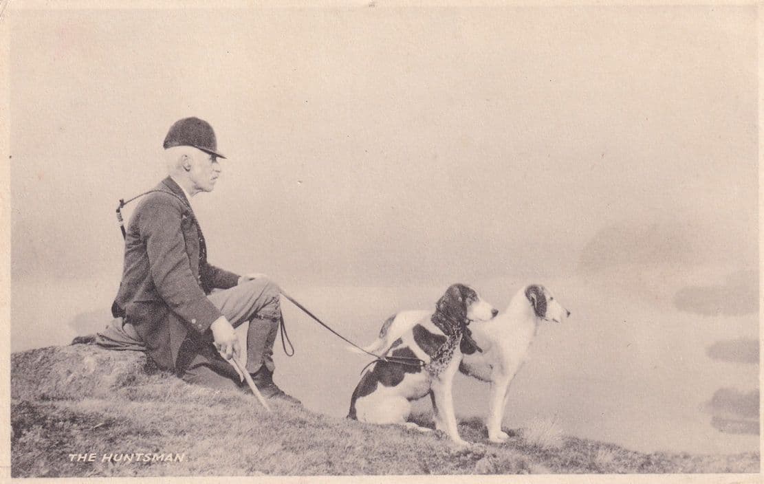 The Huntsman Elderly Fox Hunter Hunting Dogs Old Postcard
