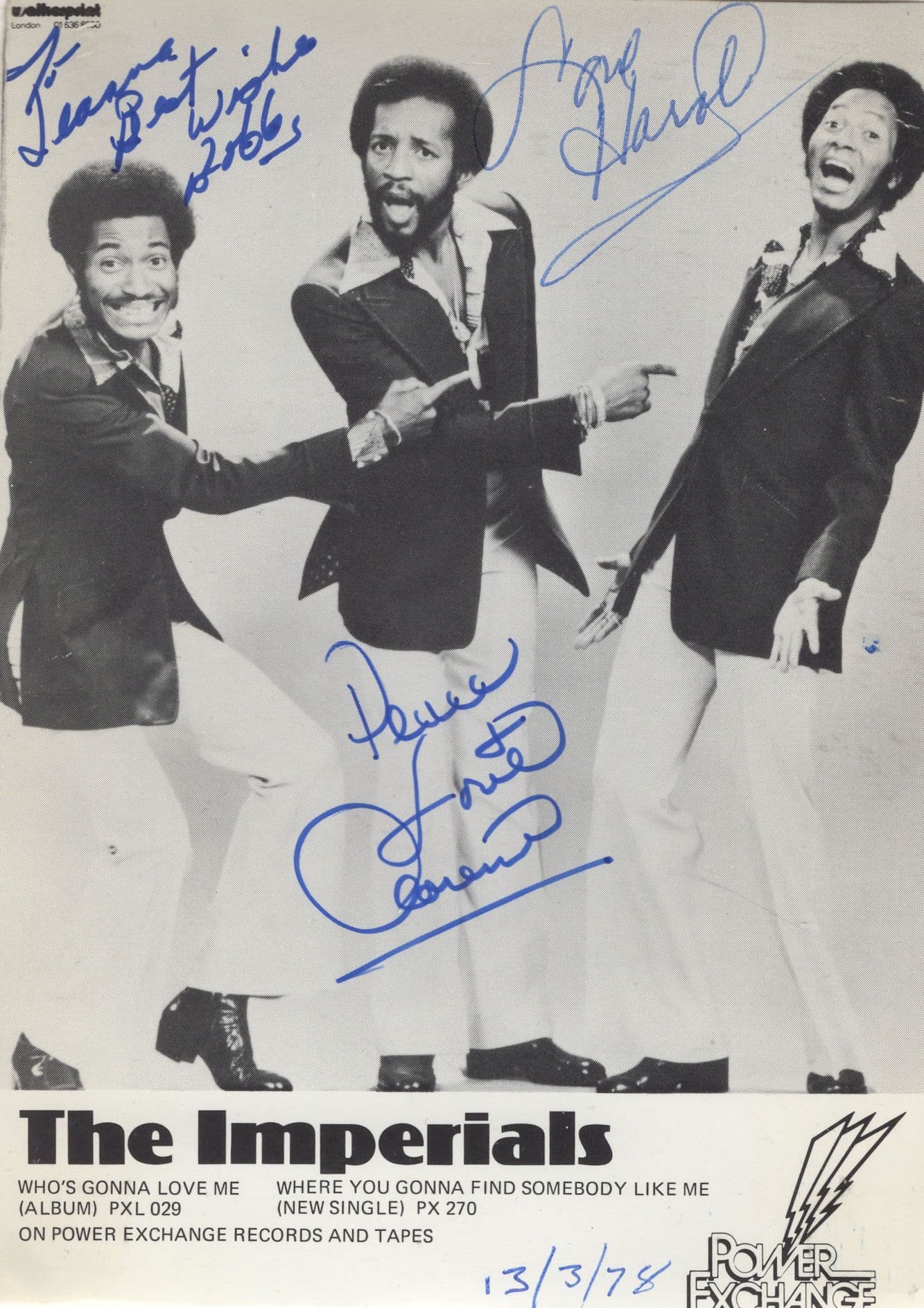 The Imperials Southern Gospel 7" Single Launch 1970s Hand Signed Photo