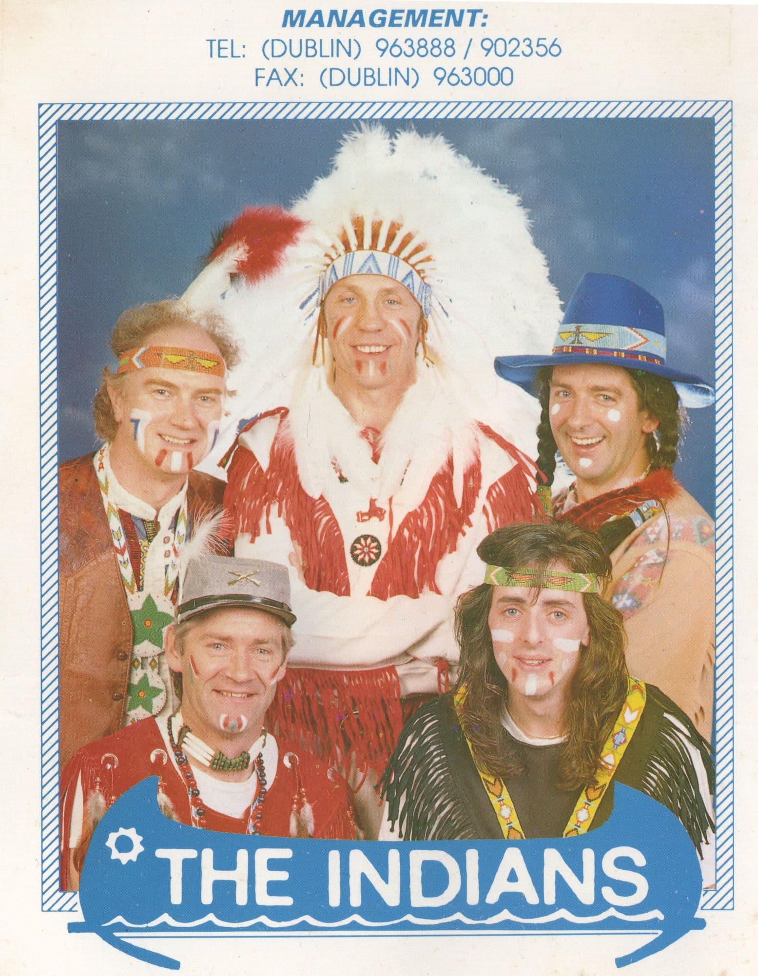 The Indians Large Irish Country & Western MULTI Hand Signed Photo