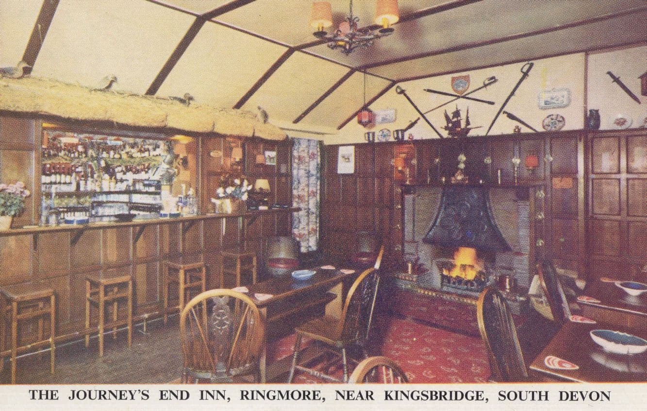 The Journeys End Inn Ringmore Kingsbridge Devon Rare Pub Postcard