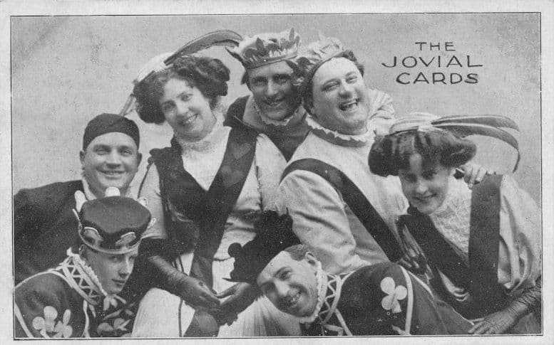 The Jovial Playing Cards Antique Entertainer Advertising Postcard