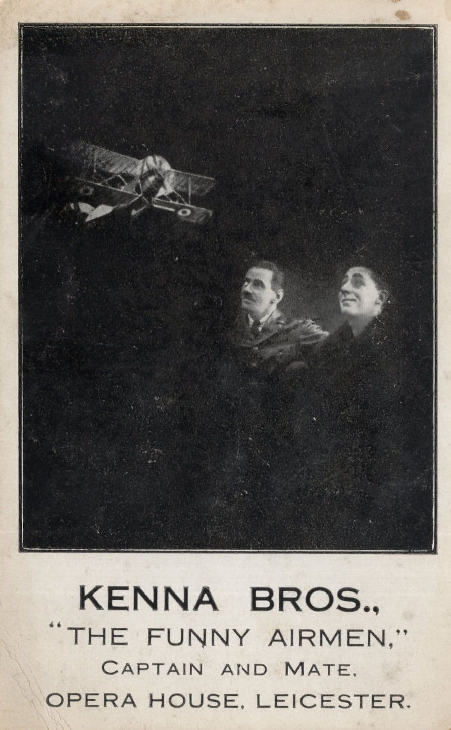 The Kenna Brothers Leicester WW1 Airmen Comedians Theatre Old PB Postcard