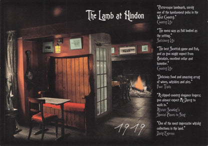 The Lamb Pub at Hindon Wiltshire Advertising Postcard