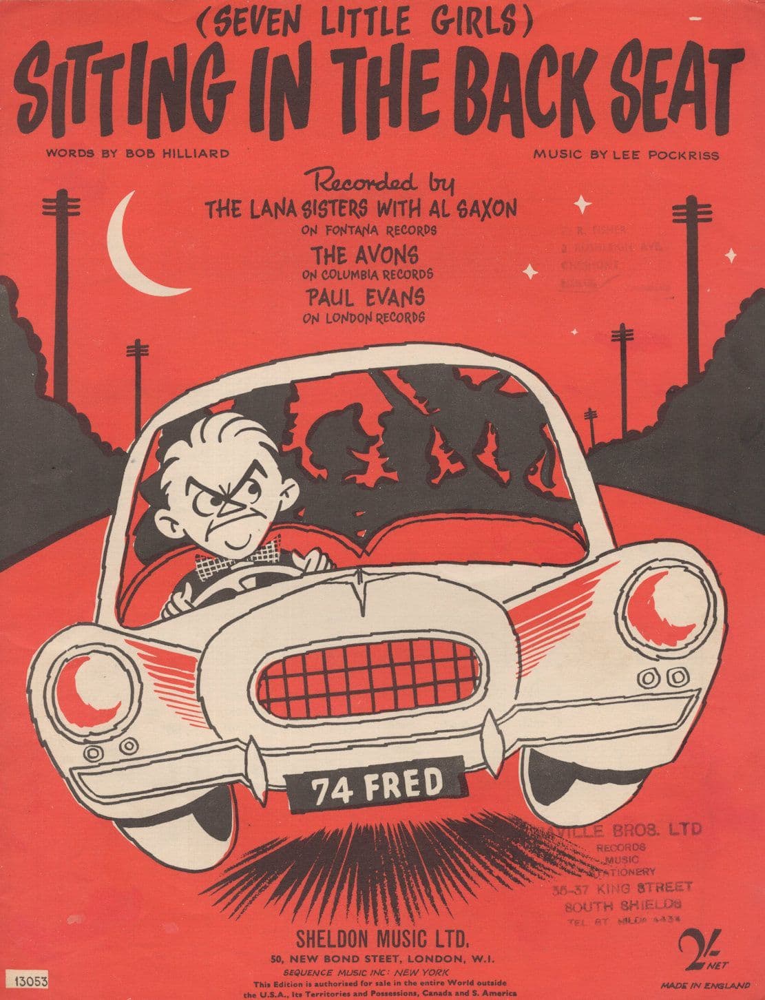 The Lana Sisters Sitting In The Back Seat Sheet Music